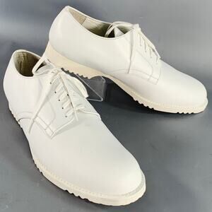 COMME des GARCONS Size 6.5 White Leather Lace-Up Shoes